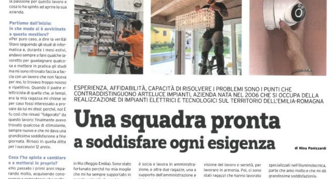 Arteluce Impianti su Elettronews: l'intervista a Mauro Manzini